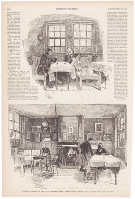 INTERIOR SKETCHES OF THE 'OLD CHESHIRE CHEESE,' FLEET STREET, LONDON